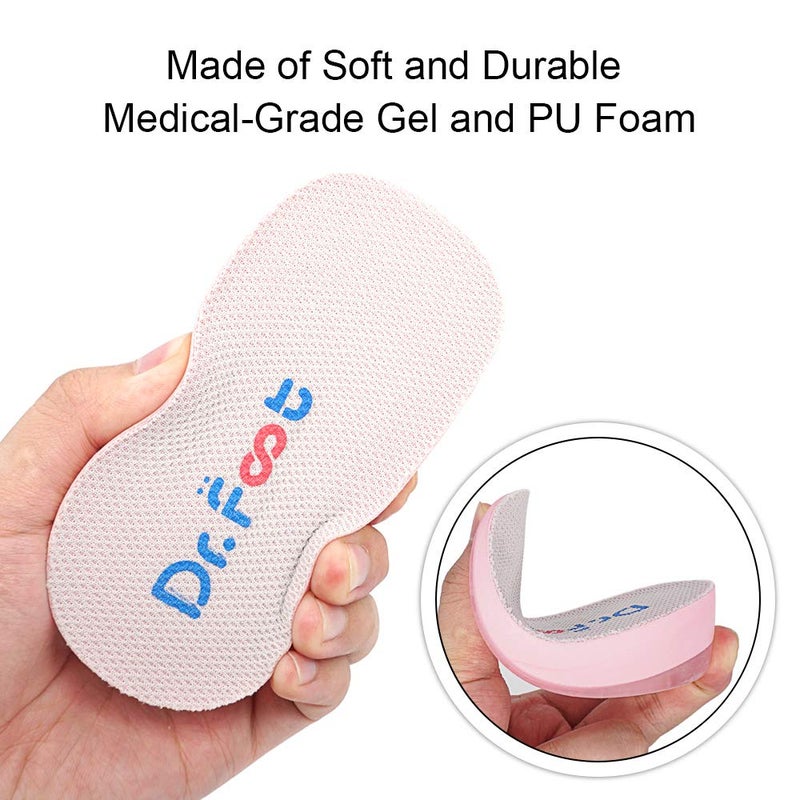 Dr.Foot نعل زيادة الطول من د. فوت، وسادات كعب، وسادات رفع كعب لعدم تناسق طول الساق (1" ارتفاع) وردي - Image 3